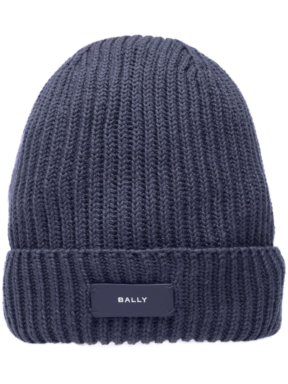 Bally logo-appliqué ribbed beanie - Black von Bally