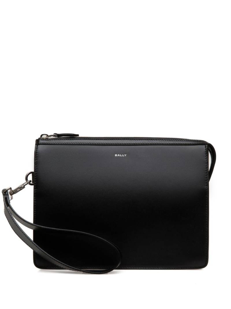 Bally logo-debossed leather clutch bag - Black von Bally