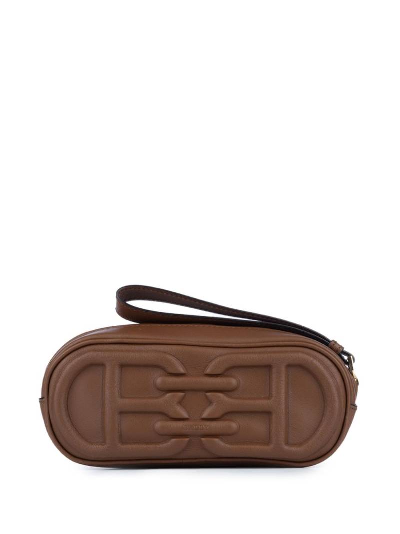 Bally logo-embossed clutch bag - Brown von Bally