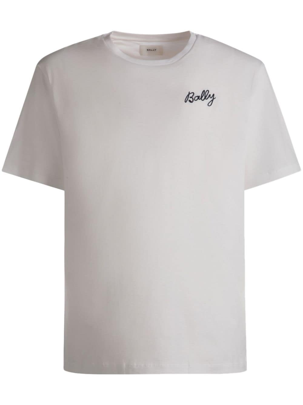Bally logo-embroidered organic cotton T-shirt - White von Bally
