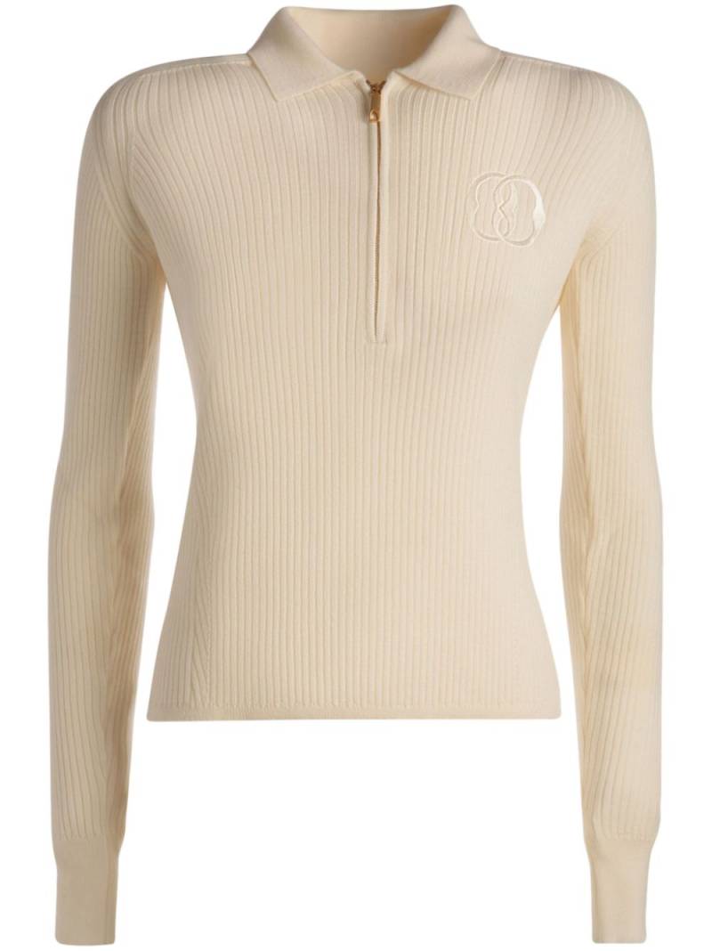 Bally logo-embroidered ribbed-knit jumper - Neutrals von Bally