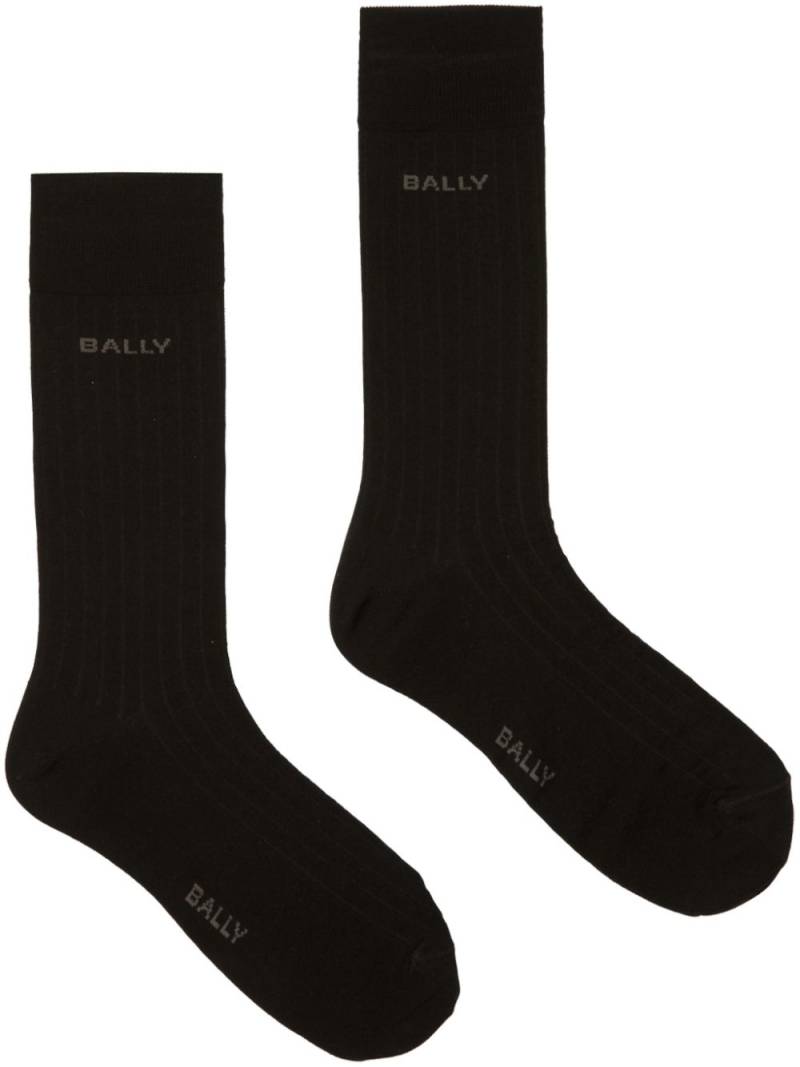 Bally logo-intarsia ankle socks - Black von Bally