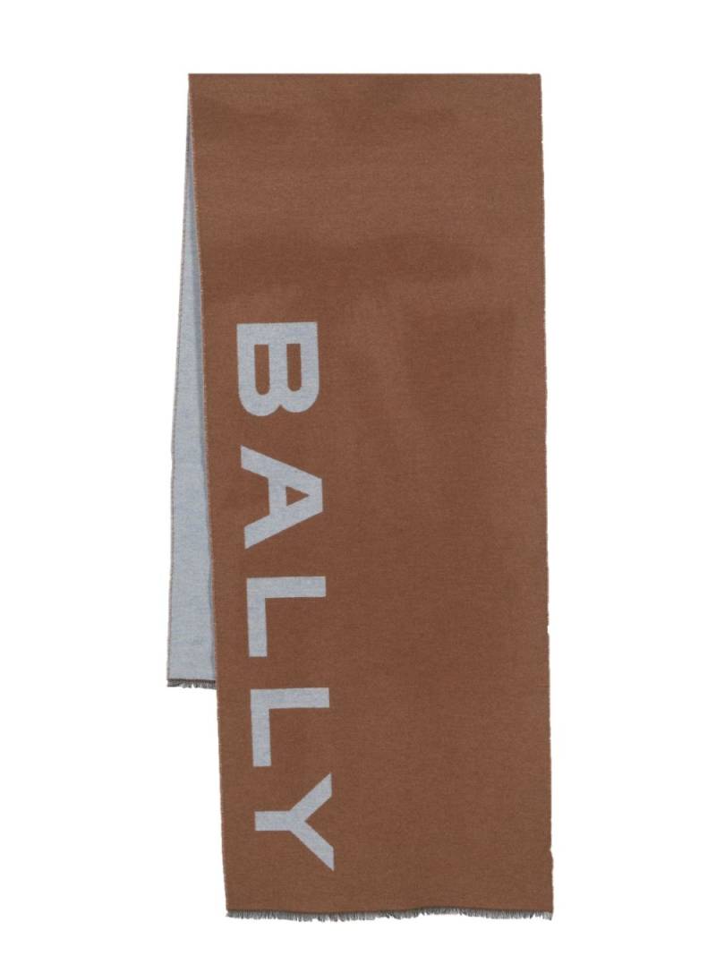 Bally logo intarsia-knit scarf - Brown von Bally