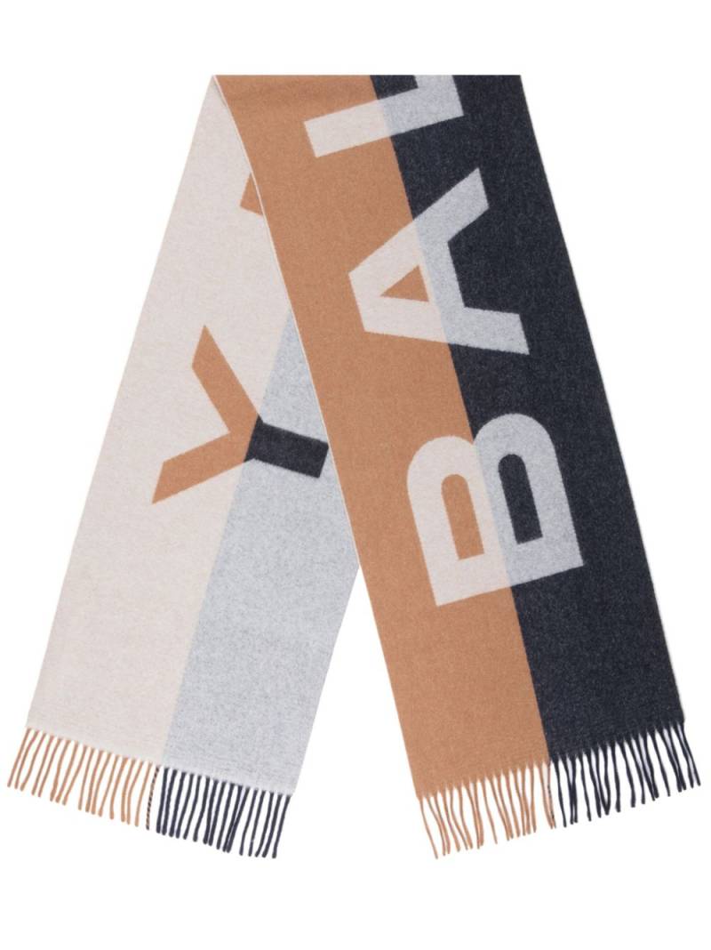 Bally logo-jacquard fringed scarf - Neutrals von Bally