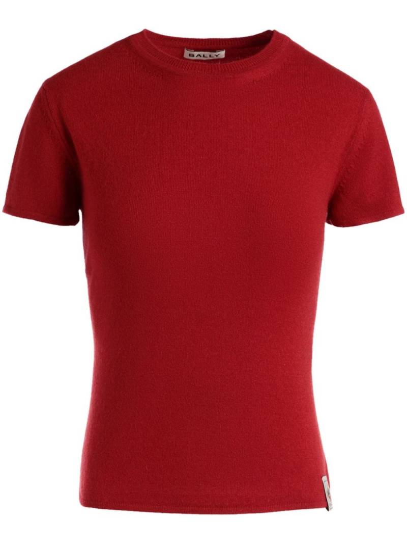 Bally logo-patch cashmere T-shirt - Red von Bally