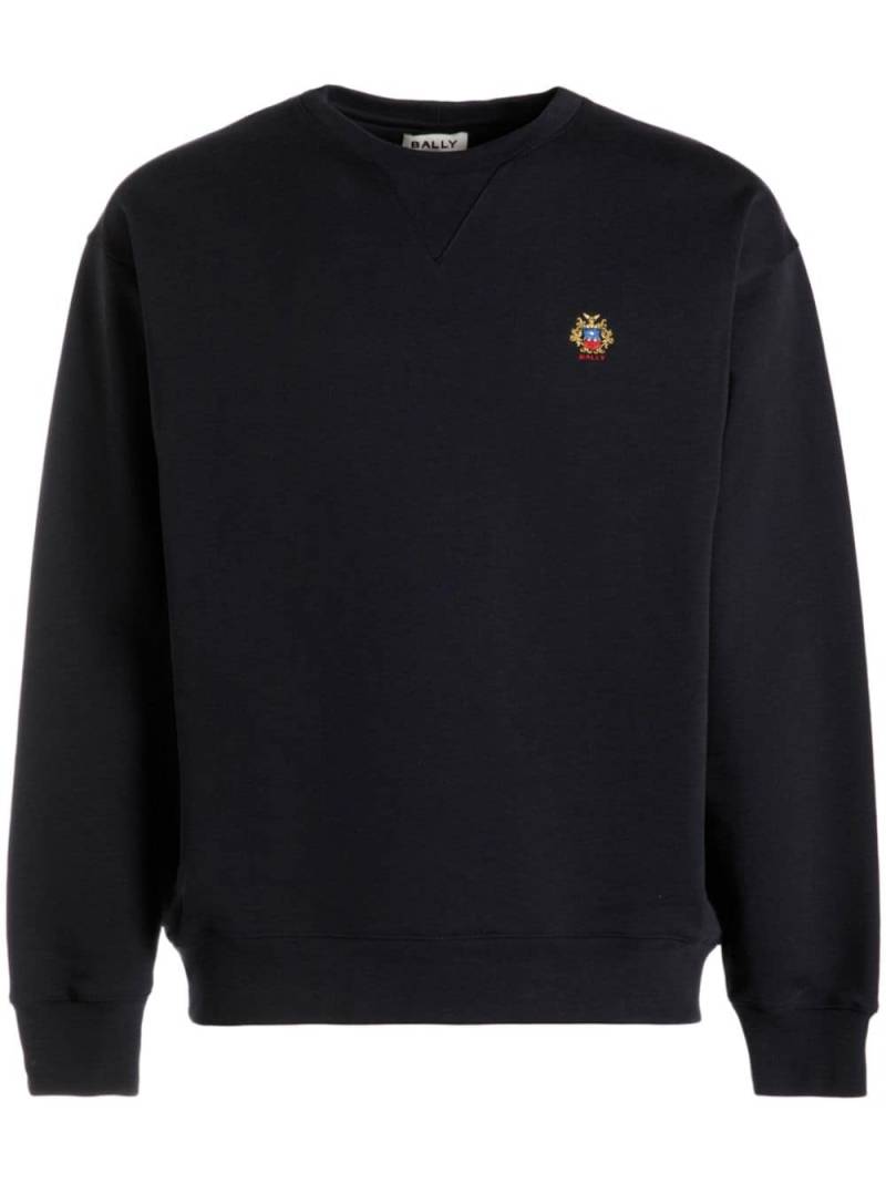 Bally logo-patch cotton sweatshirt - Blue von Bally