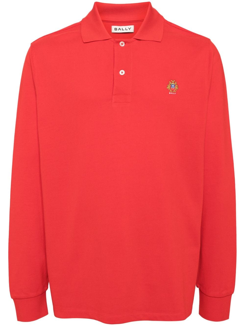 Bally logo patch long-sleeved polo shirt - Red von Bally