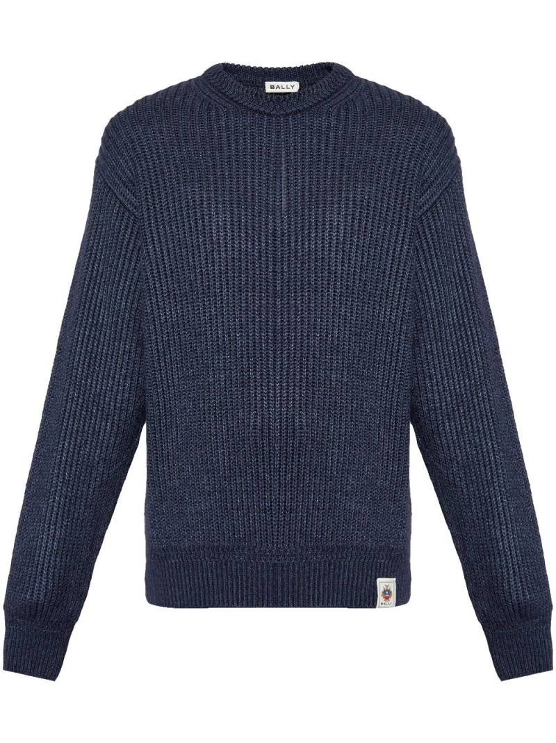 Bally logo patch sweater - Blue von Bally