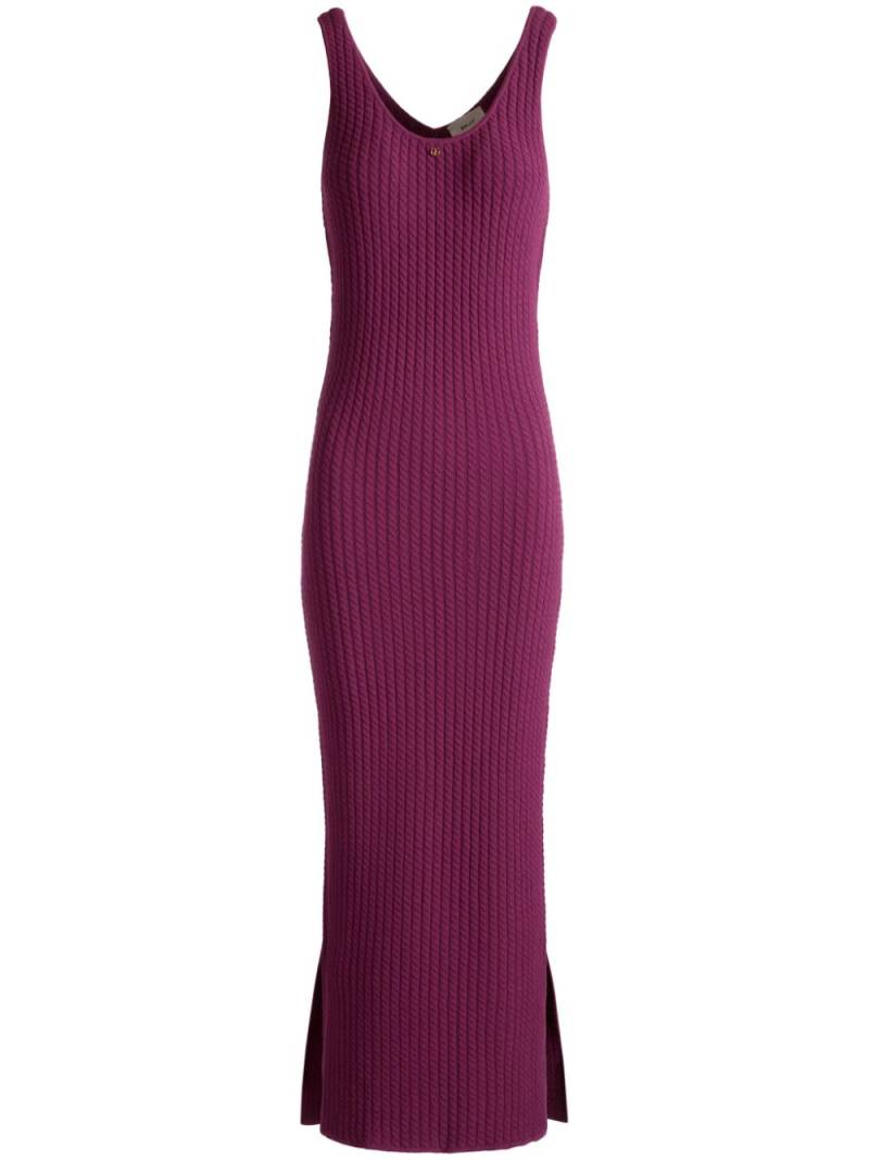 Bally logo-plaque knitted midi dress - Purple von Bally