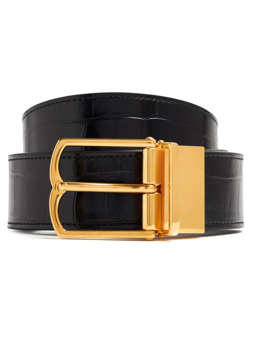 Bally logo-plaque leather belt - Black von Bally