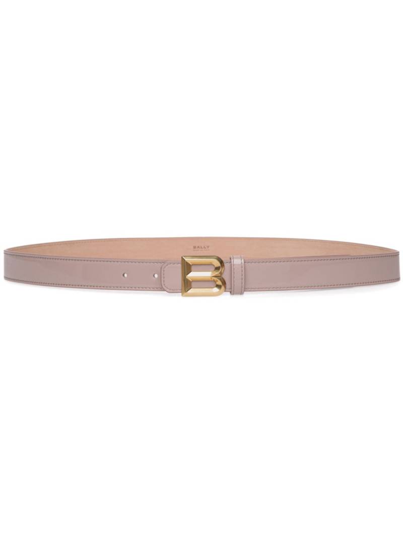 Bally logo-plaque leather belt - Neutrals von Bally