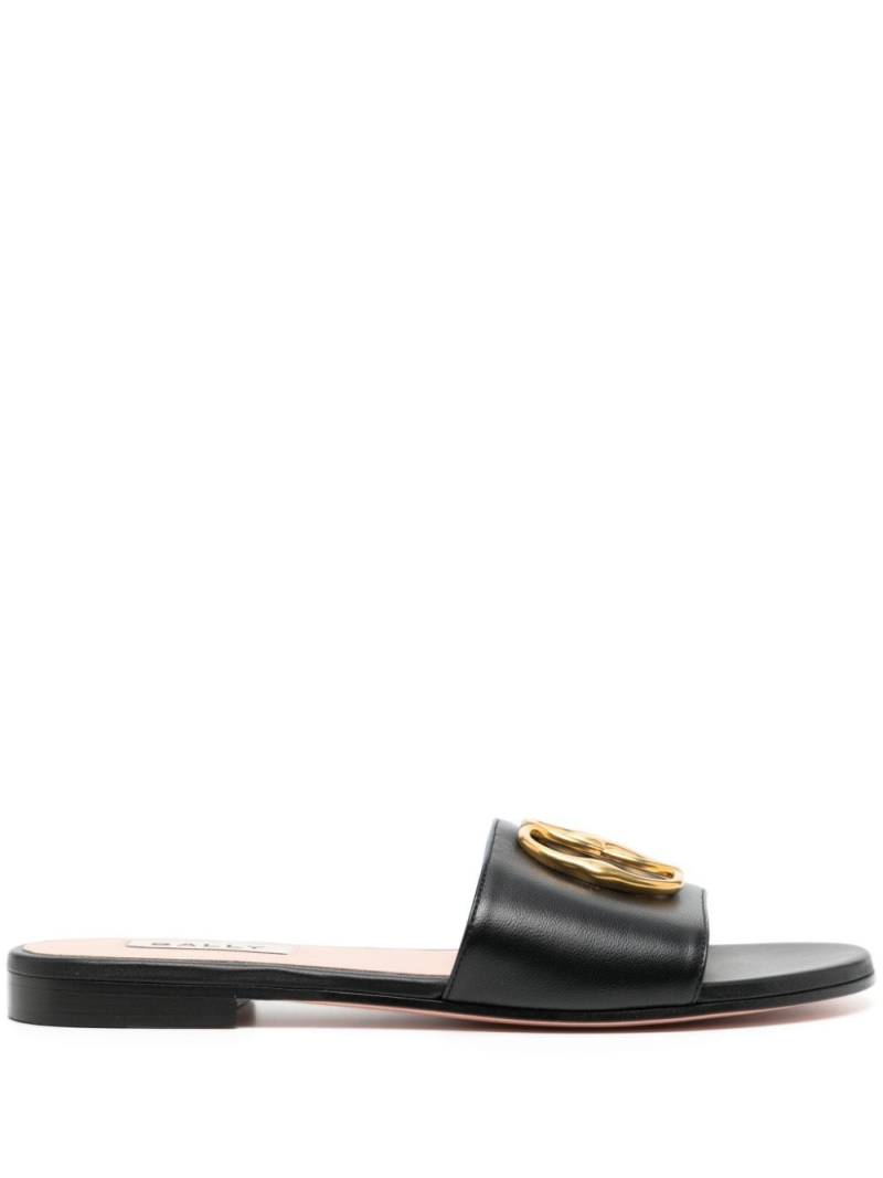 Bally logo-plaque leather sandals - Black von Bally