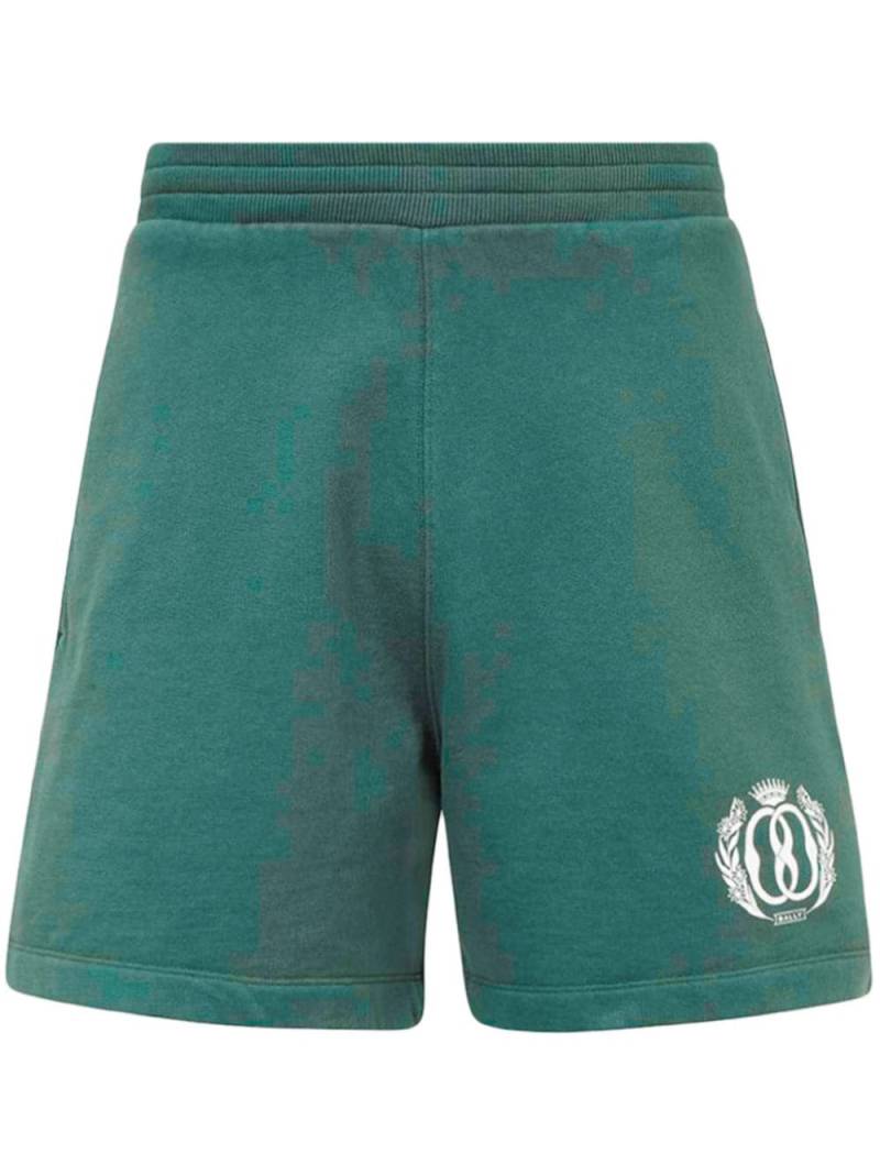 Bally logo-print cotton track shorts - Green von Bally