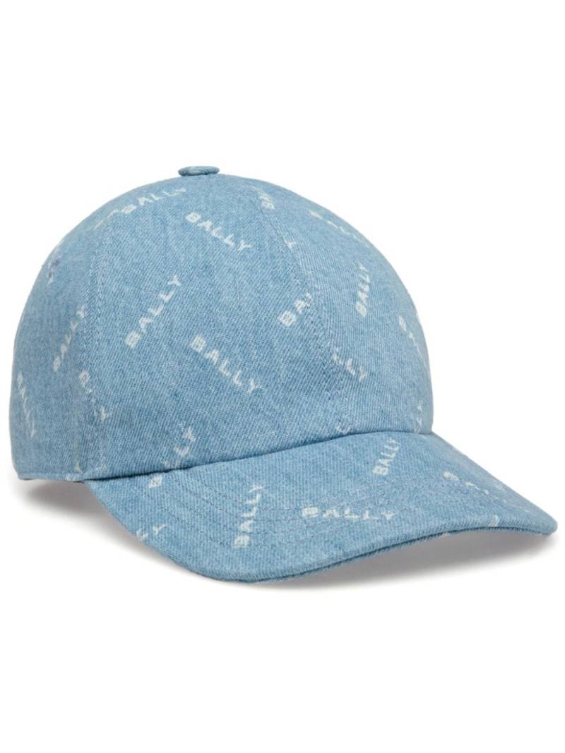 Bally logo-print denim cap - Blue von Bally