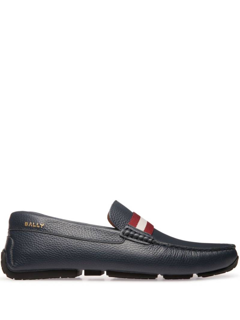 Bally logo-print leather loafers - Blue von Bally