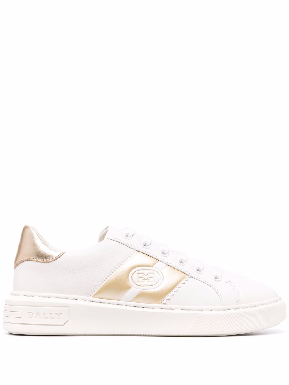 Bally logo-stripe leather sneakers - White von Bally