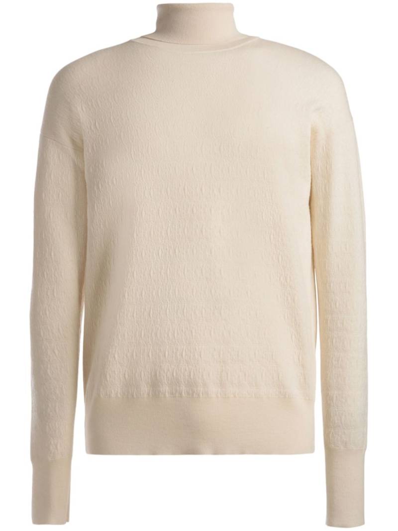 Bally monogram-jacquard roll-neck jumper - Neutrals von Bally