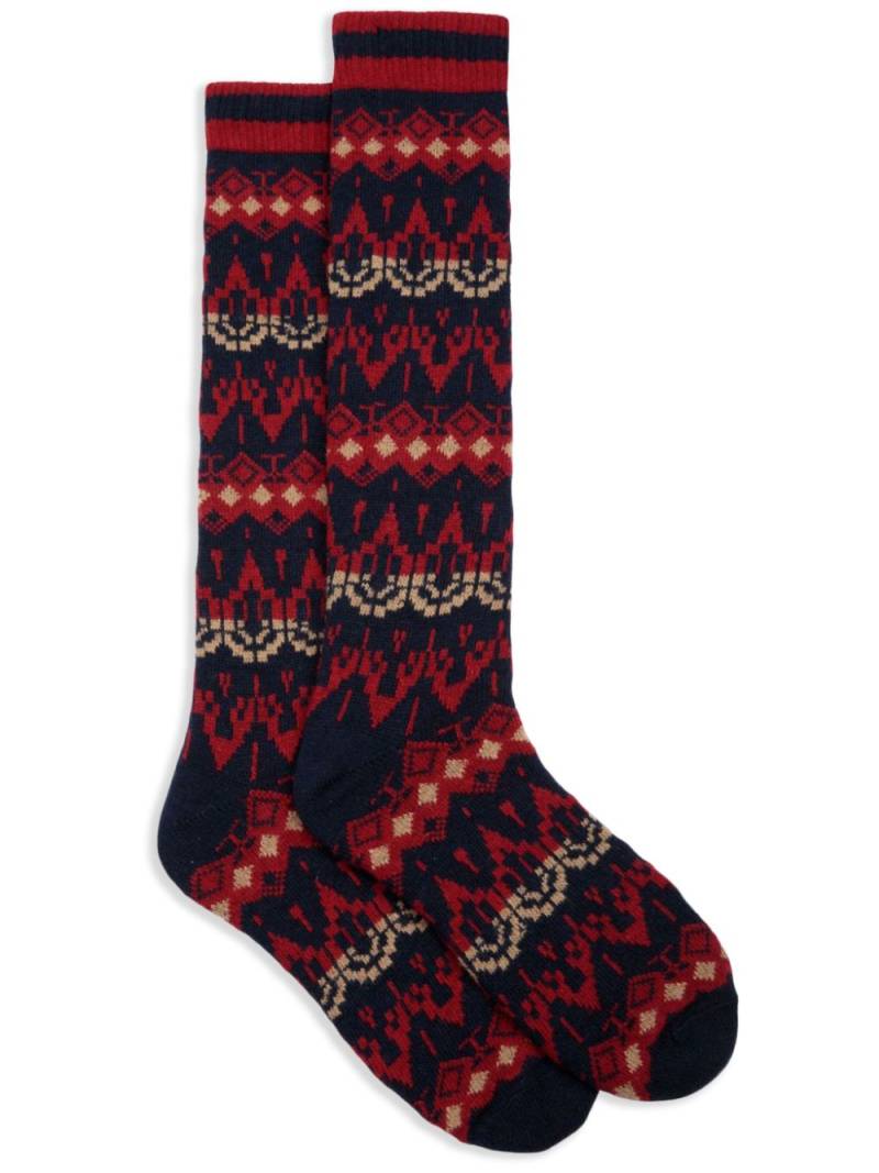 Bally patterned intarsia-knit socks - Blue von Bally