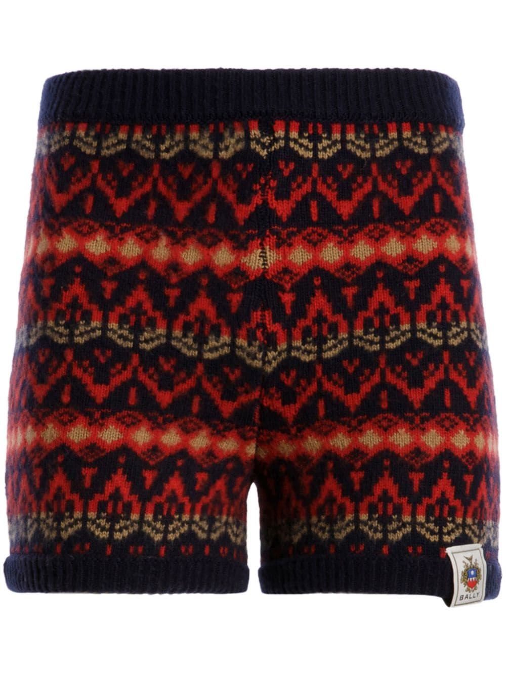 Bally patterned intarsia-knit wool shorts - Black von Bally