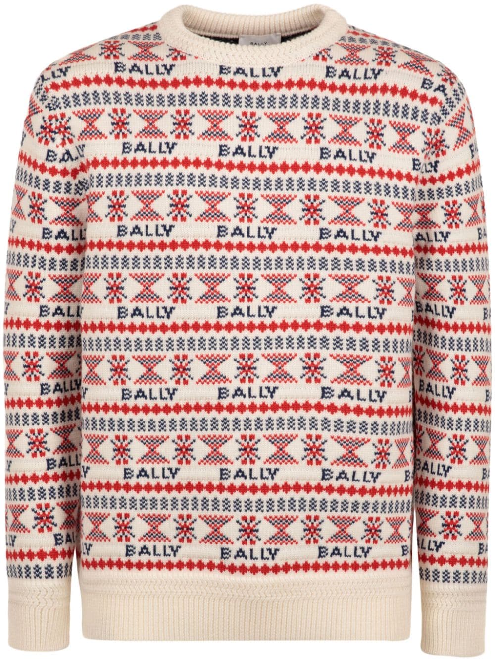 Bally patterned-intarsia wool jumper - Neutrals von Bally