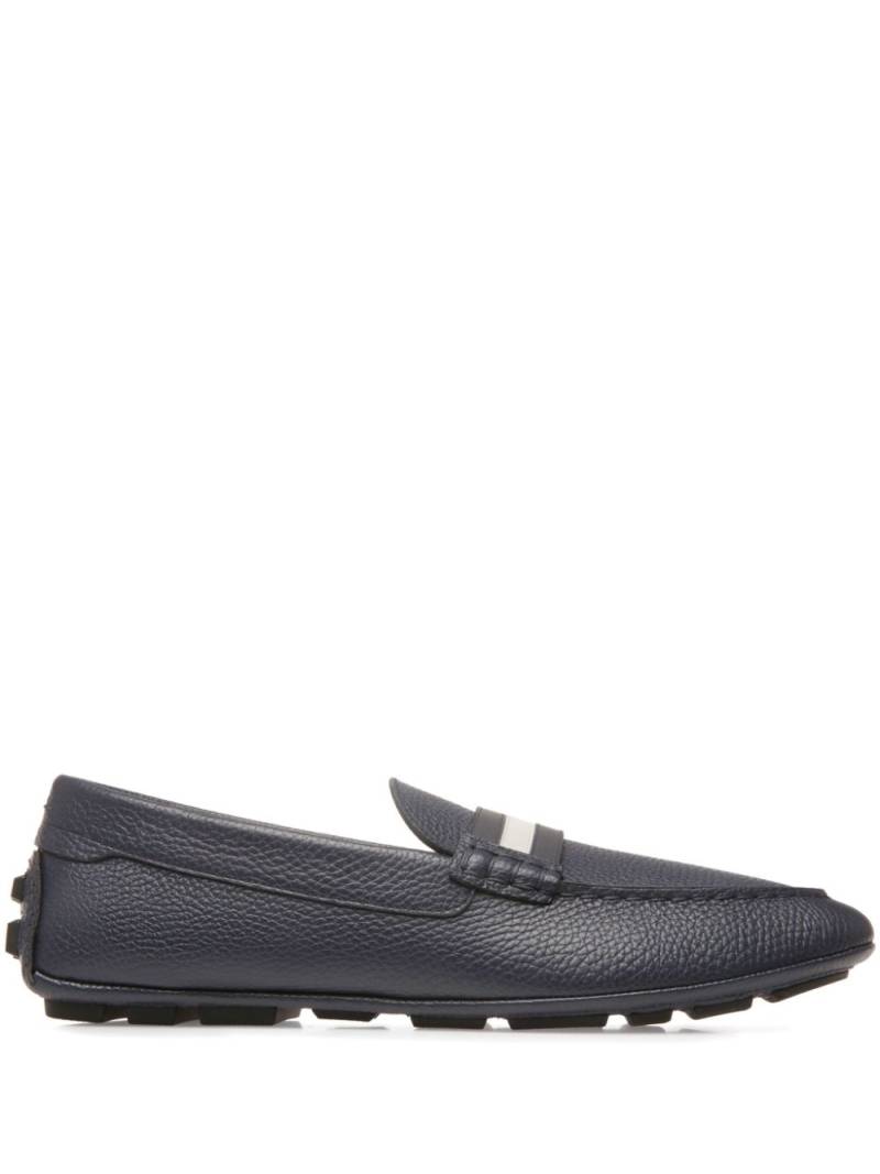 Bally Karlos pebbled leather loafers - Blue von Bally