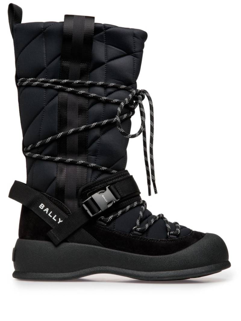 Bally quilted lace-up boots - Black von Bally