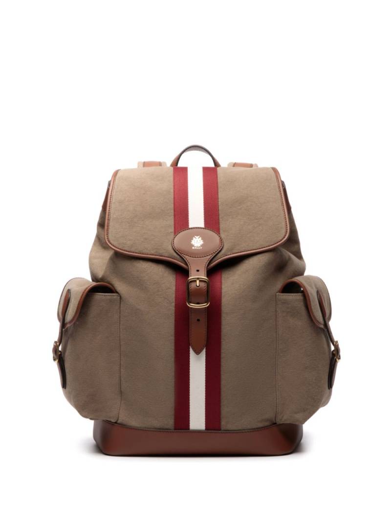 Bally ribbon stripe buckle backpack - Brown von Bally