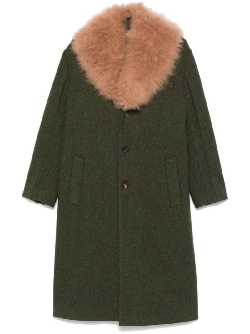 Bally shearling-collar coat - Green von Bally