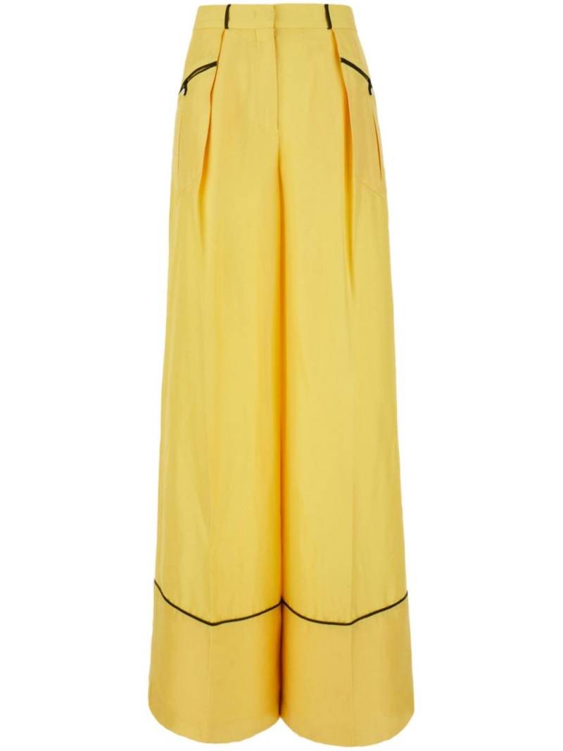 Bally silk palazzo trousers - Yellow von Bally