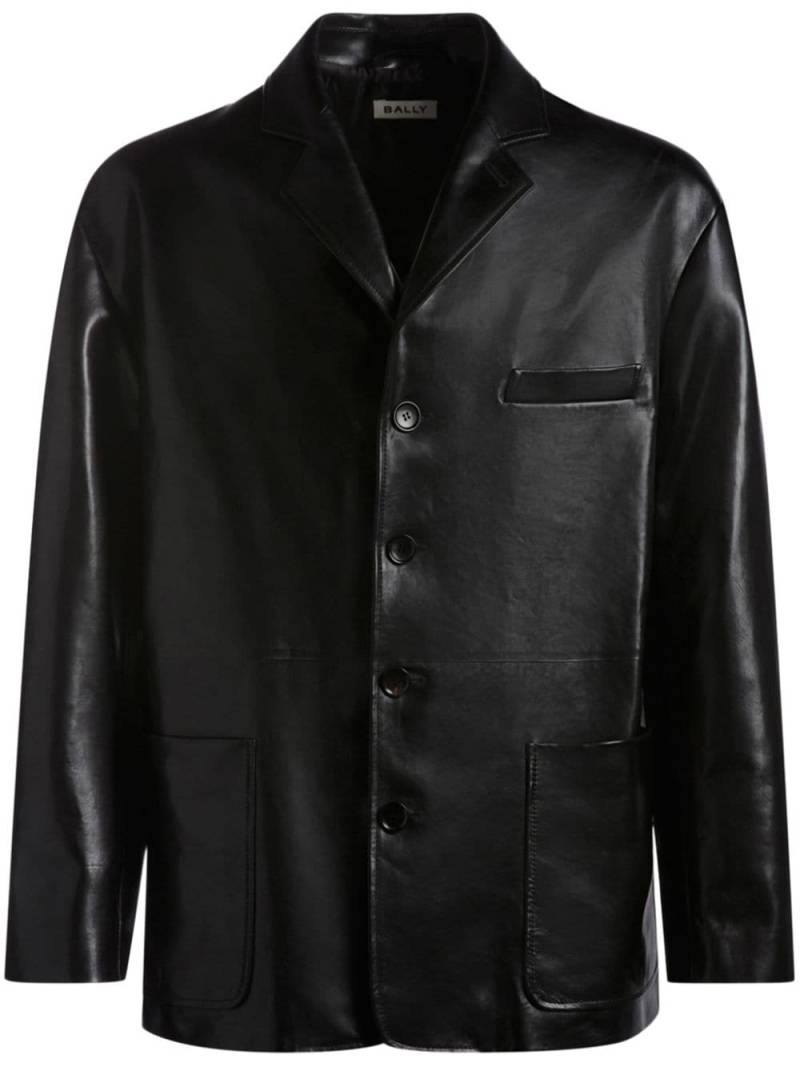 Bally single-breasted leather blazer - Black von Bally