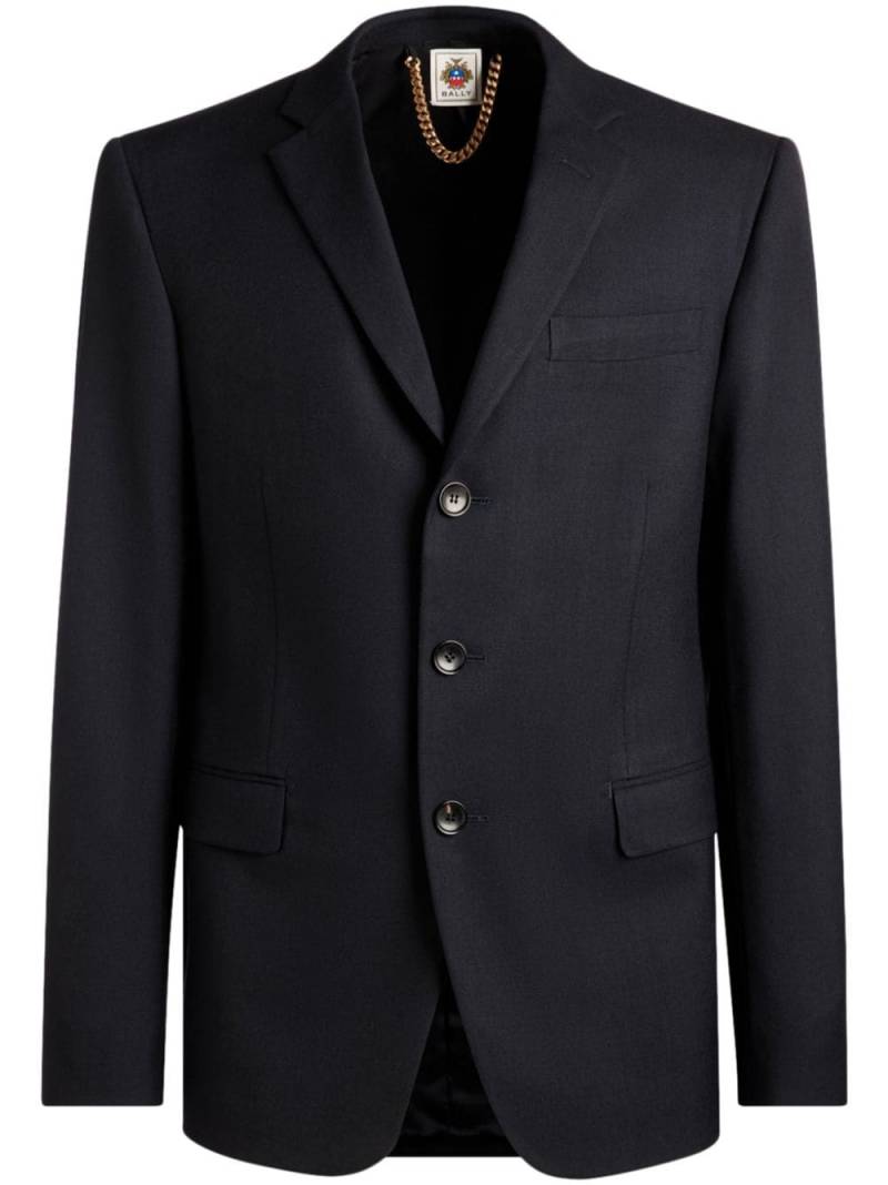 Bally single-breasted wool blazer - Blue von Bally