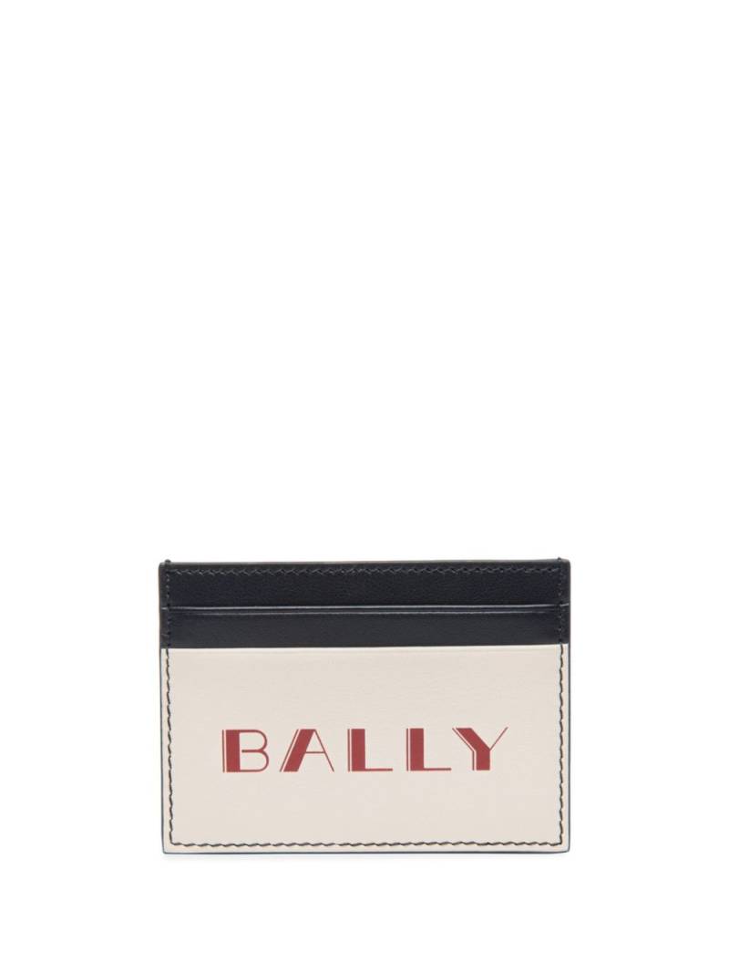 Bally slogan-print leather cardholder - Neutrals von Bally