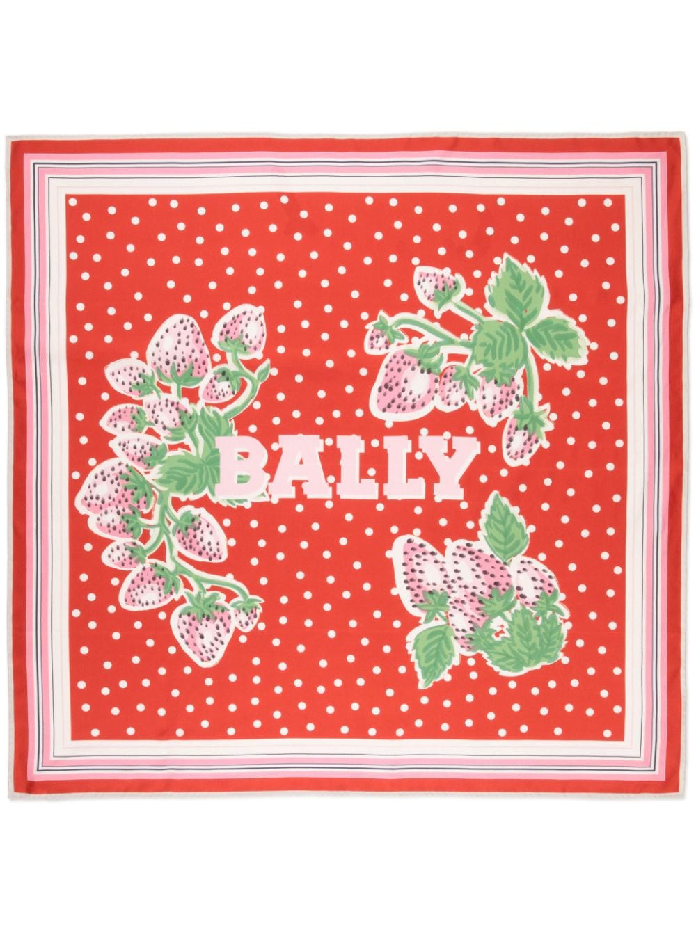 Bally strawberry-print silk scarf - Red von Bally
