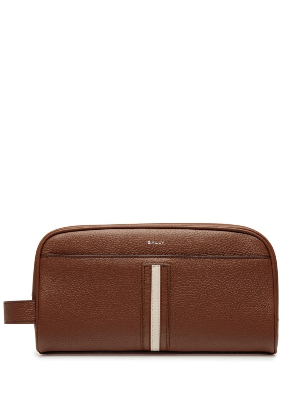 Bally striped-edge leather washbag - Brown von Bally