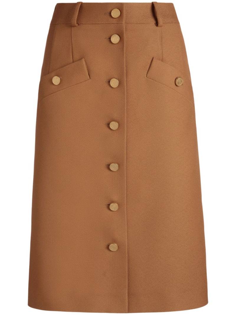 Bally wool-blend midi skirt - Orange von Bally