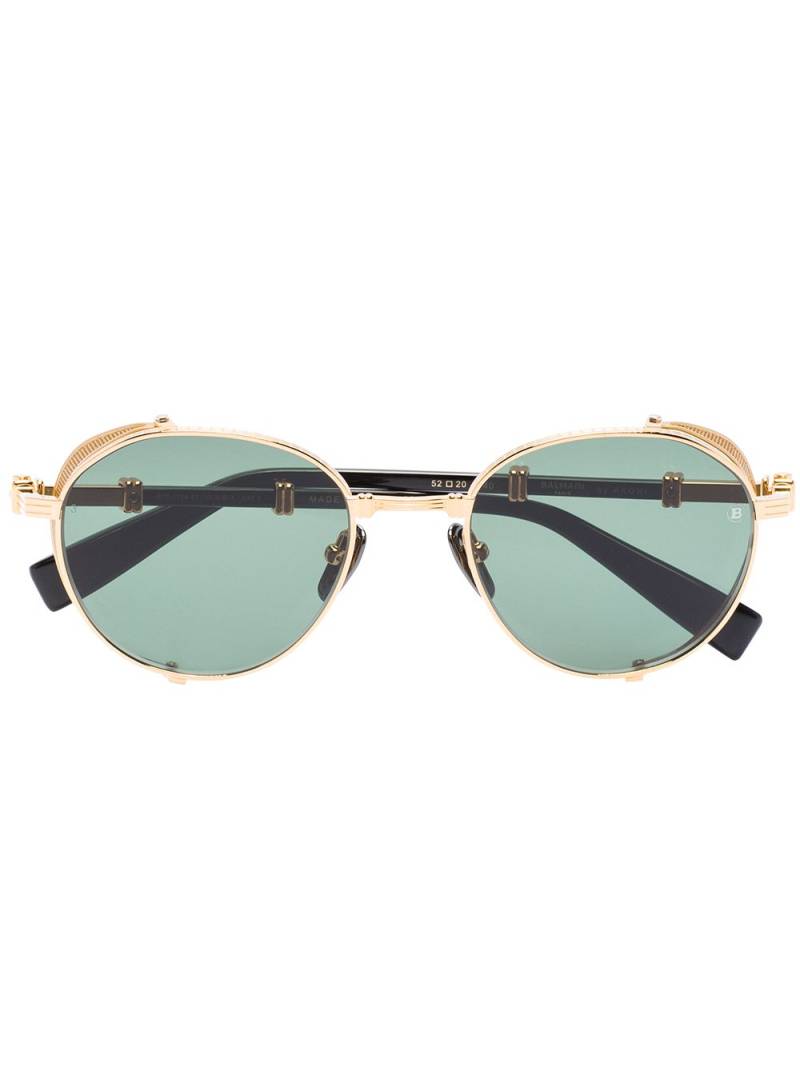 Balmain Eyewear Brigade shield-frame sunglasses - Gold von Balmain Eyewear