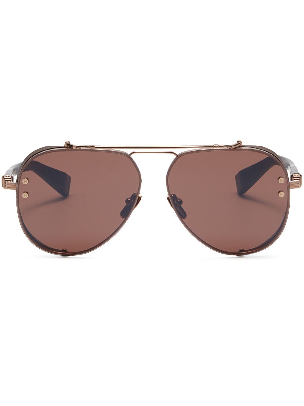 Balmain Eyewear Capitaine pilot-frame sunglasses - Brown von Balmain Eyewear