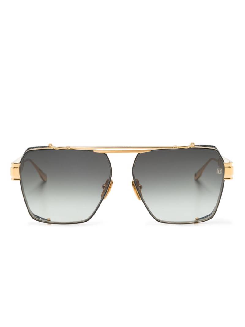 Balmain Eyewear Premier geometric-frame sunglasses - Gold von Balmain Eyewear