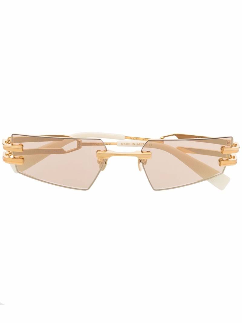 Balmain Eyewear geometric double-arm sunglasses - Gold von Balmain Eyewear