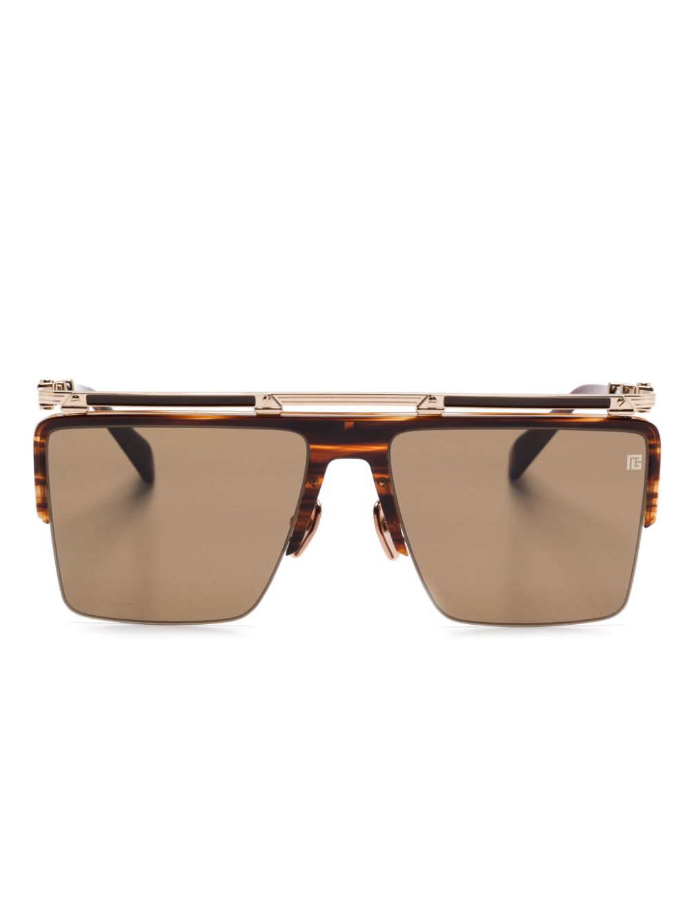 Balmain Eyewear half-rimless sunglasses - Brown von Balmain Eyewear