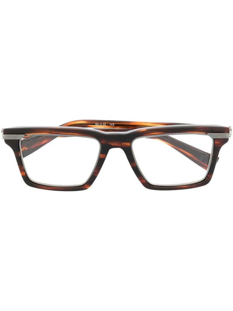 Balmain Eyewear square-frame glasses - Brown von Balmain Eyewear