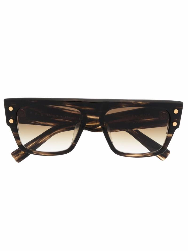 Balmain Eyewear tortoiseshell-effect square-frame sunglasses - Brown von Balmain Eyewear