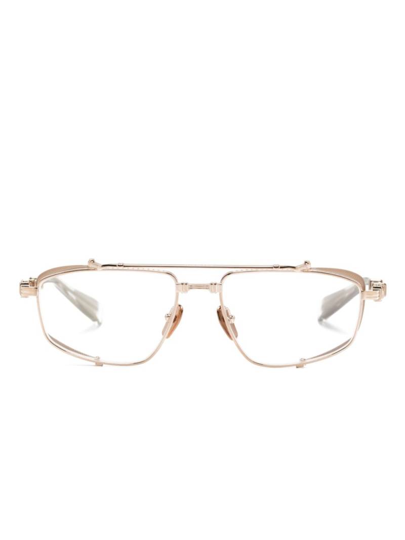 Balmain Eyewear two-tone pilot-frame glasses - Gold von Balmain Eyewear