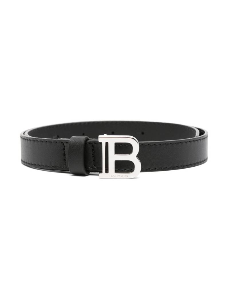 Balmain Kids B-buckle leather belt - Black von Balmain Kids