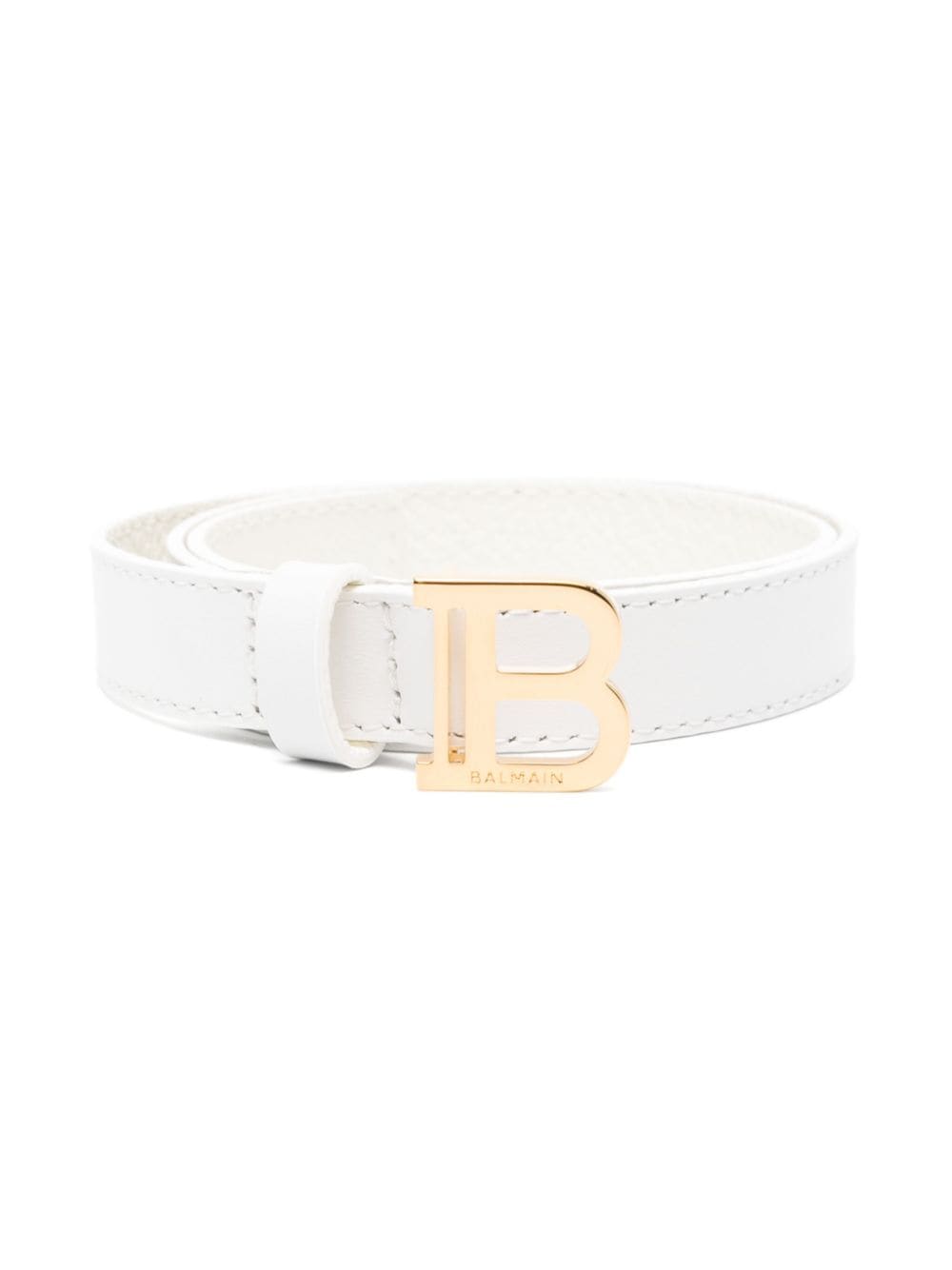 Balmain Kids B-buckle leather belt - White von Balmain Kids