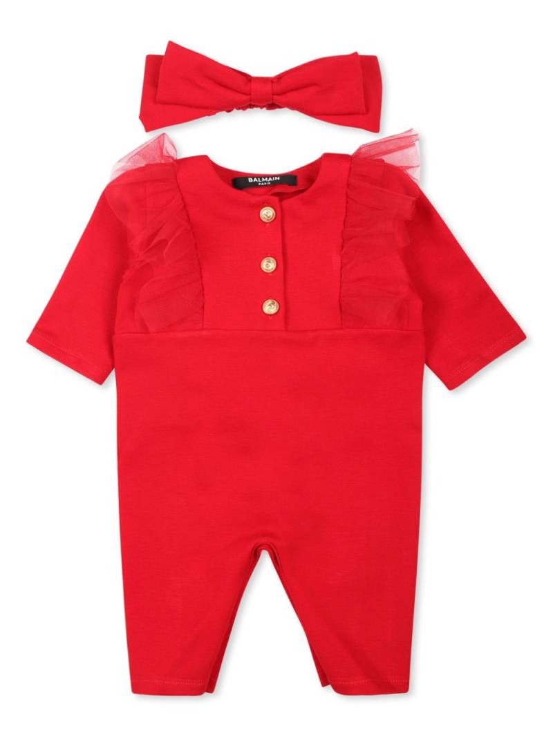 Balmain Kids Ruffle detailing body - Red von Balmain Kids