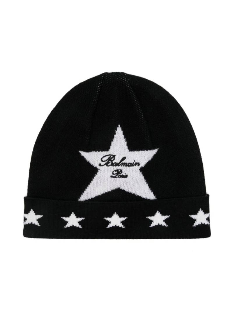 Balmain Kids Signature Stars beanie - Black von Balmain Kids