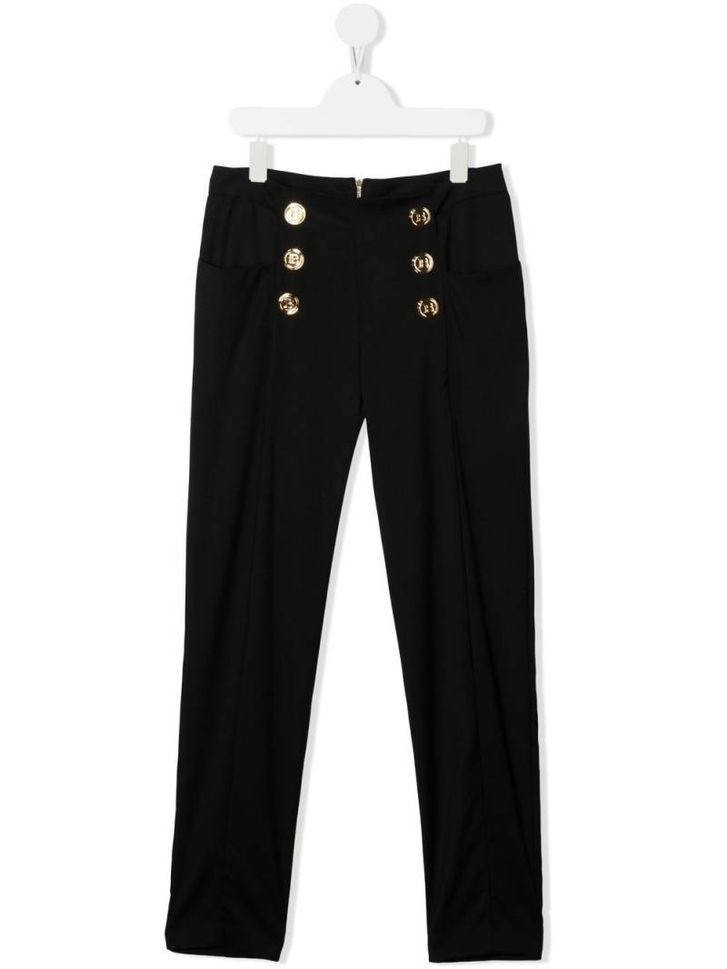 Balmain Kids TEEN decorative-buttons two-pocket trousers - Black von Balmain Kids