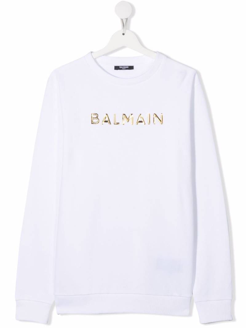 Balmain Kids TEEN logo-print sweatshirt - White von Balmain Kids