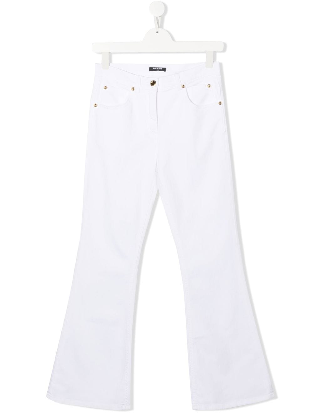 Balmain Kids mid-rise flared-leg jeans - White von Balmain Kids